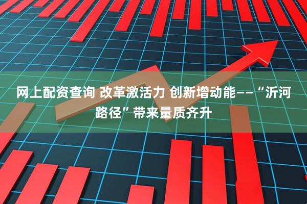 网上配资查询 改革激活力 创新增动能——“沂河路径”带来量质齐升